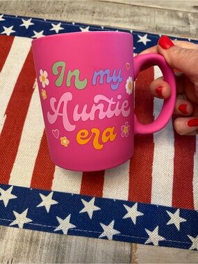 Sunday Morning Ceramics Pink Soft Touch  "In My Auntie Era" Ceramic Mug